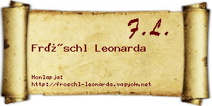 Fröschl Leonarda névjegykártya